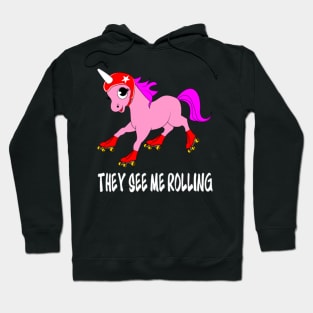 unicorn roller skate roller skating inliner gift Hoodie